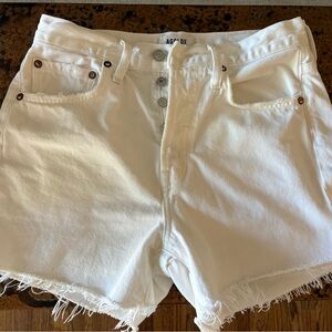 AGOLDE Women's White Denim Shorts